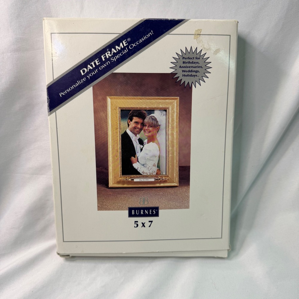 Burnes of Boston Date Frame 5x7 Gold Tone